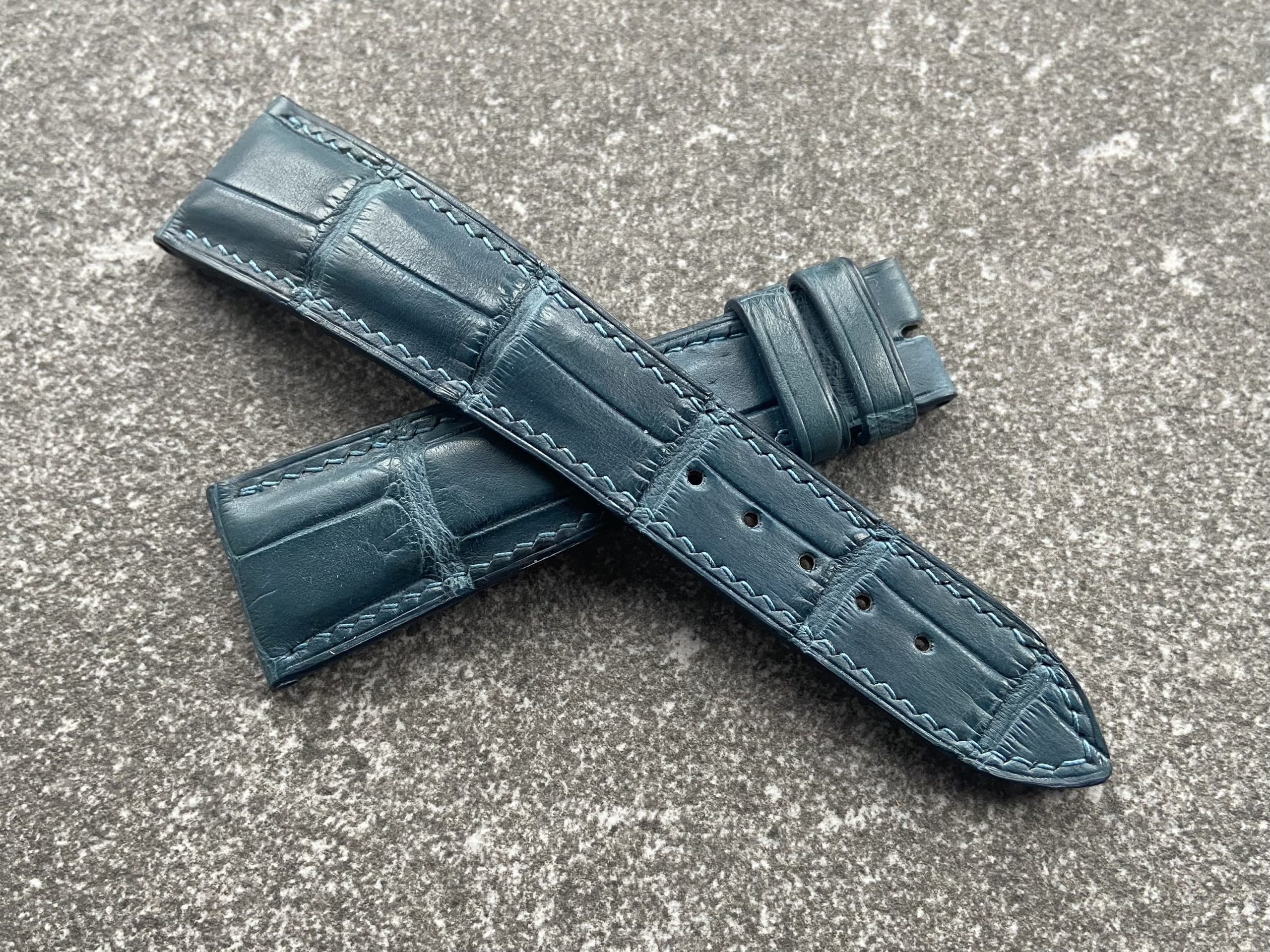 aqua green alligator leather watch strap