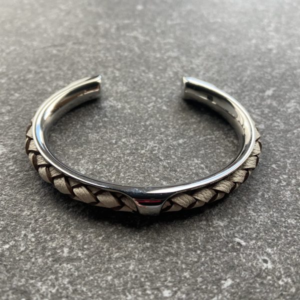 Leather and steel bracelet Leather and steel bracelet