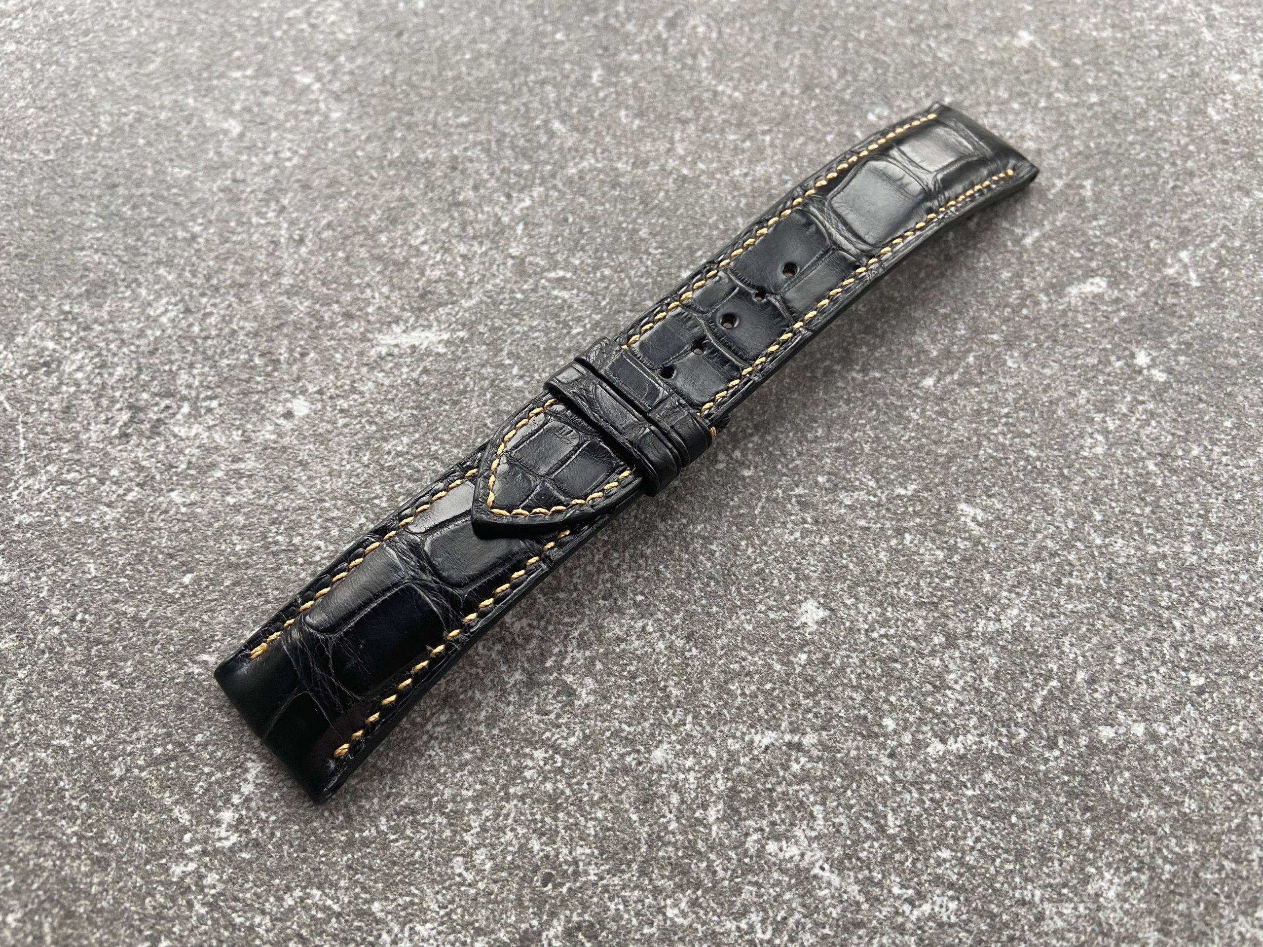 Alligator leather watch strap