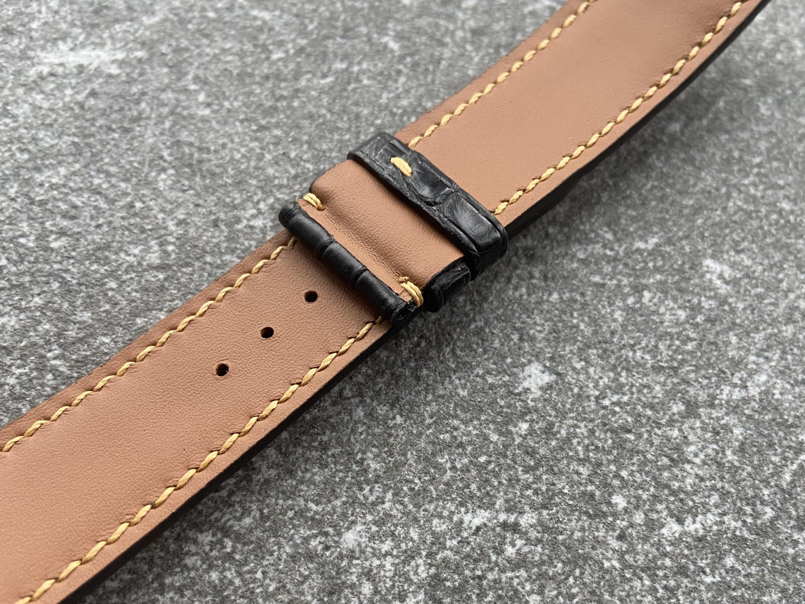 Alligator leather watch strap
