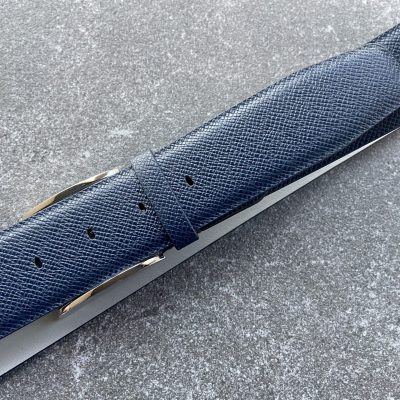 Navy belt in Saffiano calfskin, width 40mm