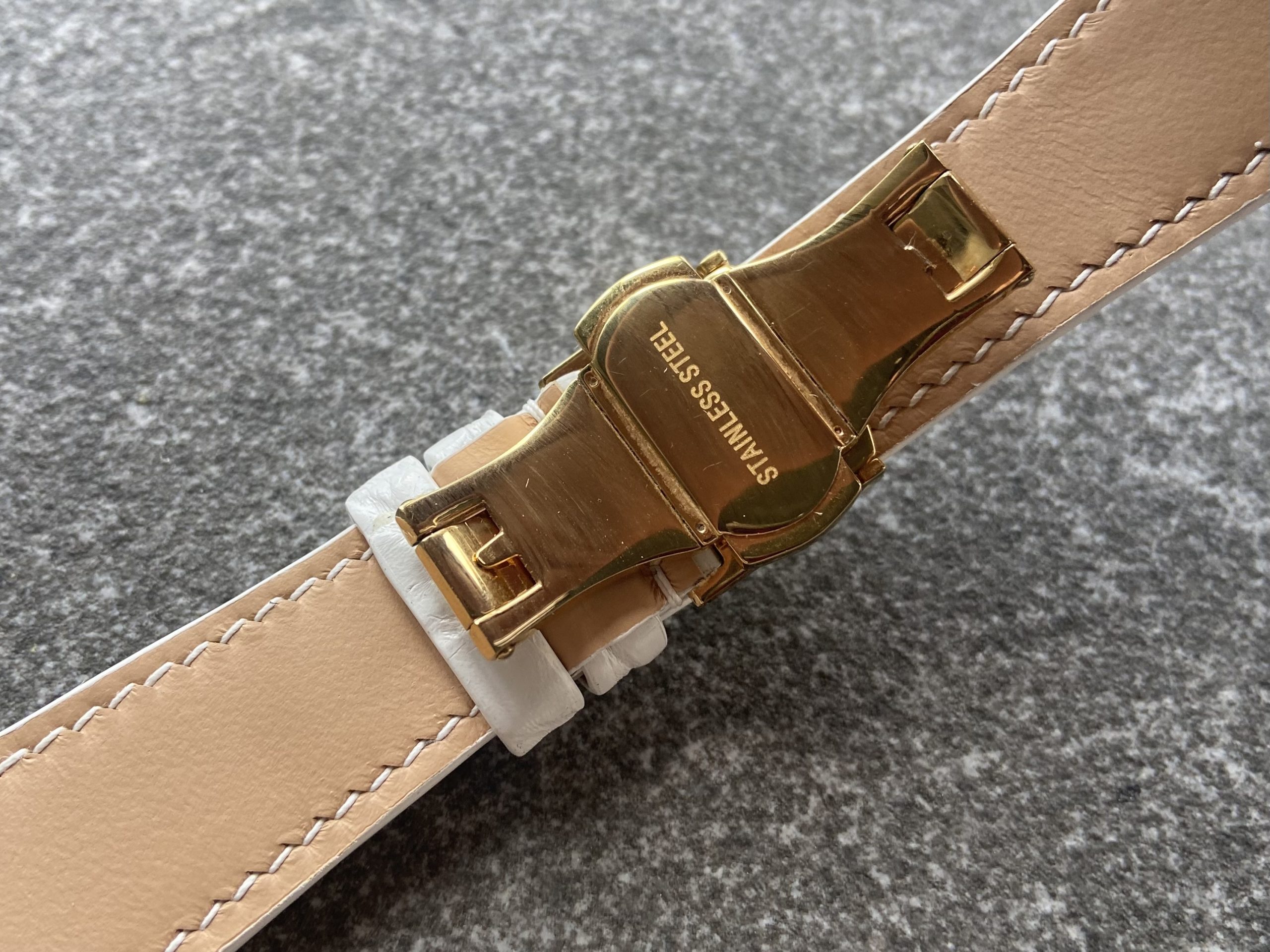 Ulyse Nardine Executive Dual Time Lady watch strap in alligator leather