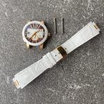 Ulyse Nardine Executive Dual Time Lady watch strap in alligator leather