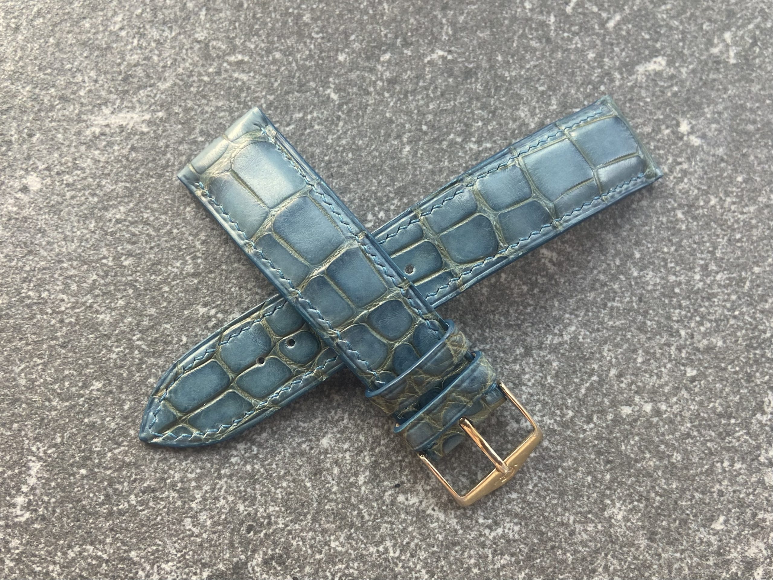 Alligator leather watch strap