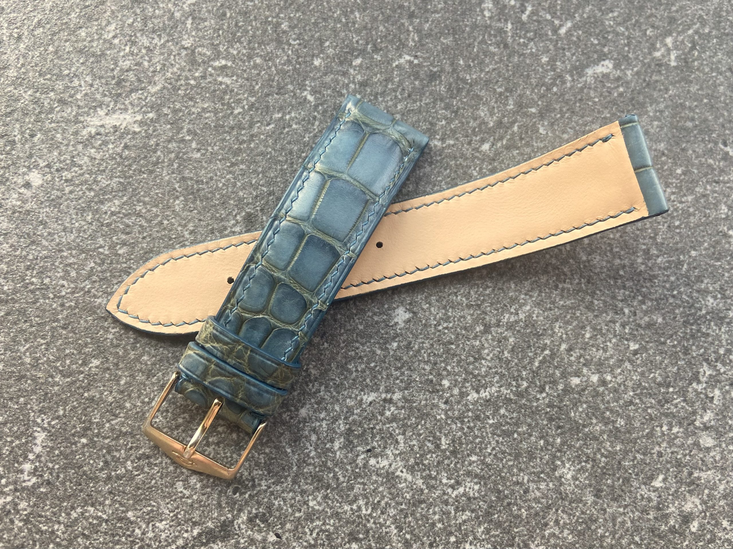 Alligator leather watch strap