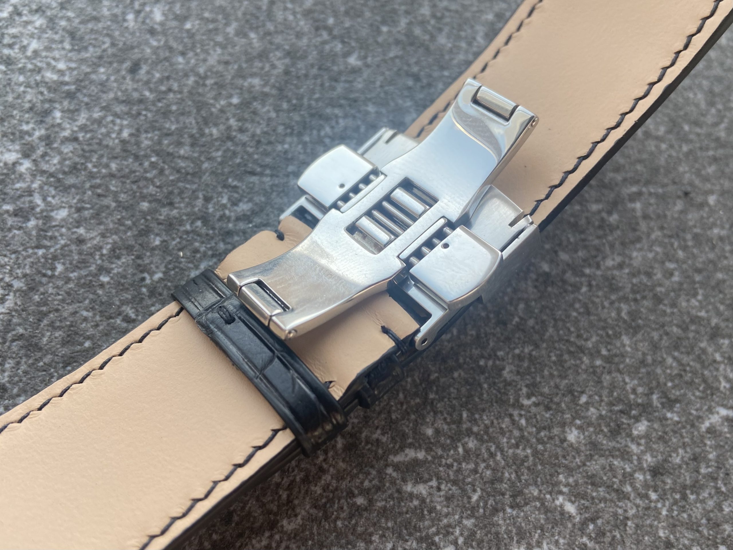 Alligator leather watch strap Seculus with deployment buckle