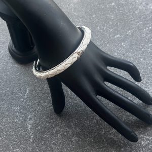 Leather and steel bracelet