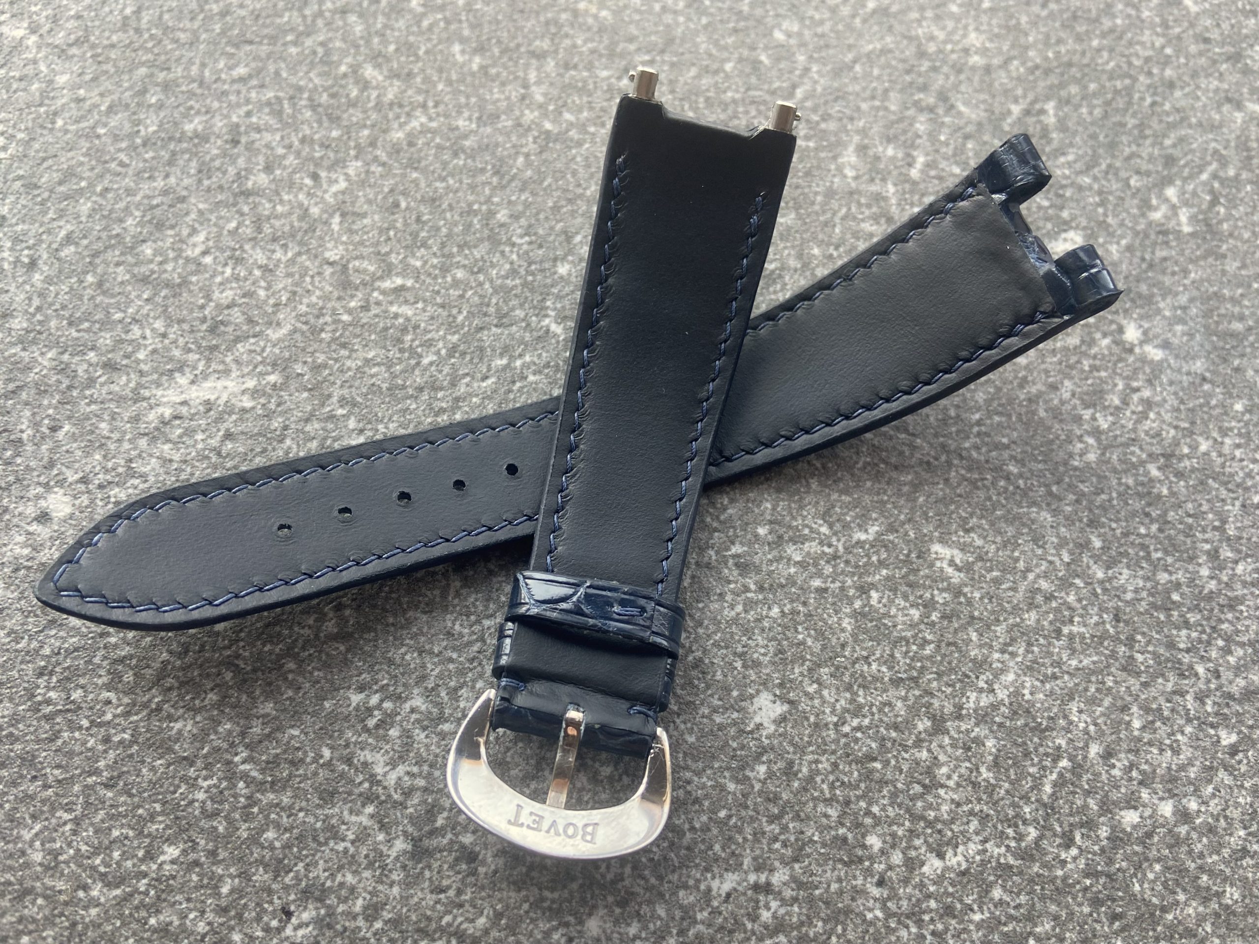 Bovet Fleurier watch strap in alligator leather is bespoke