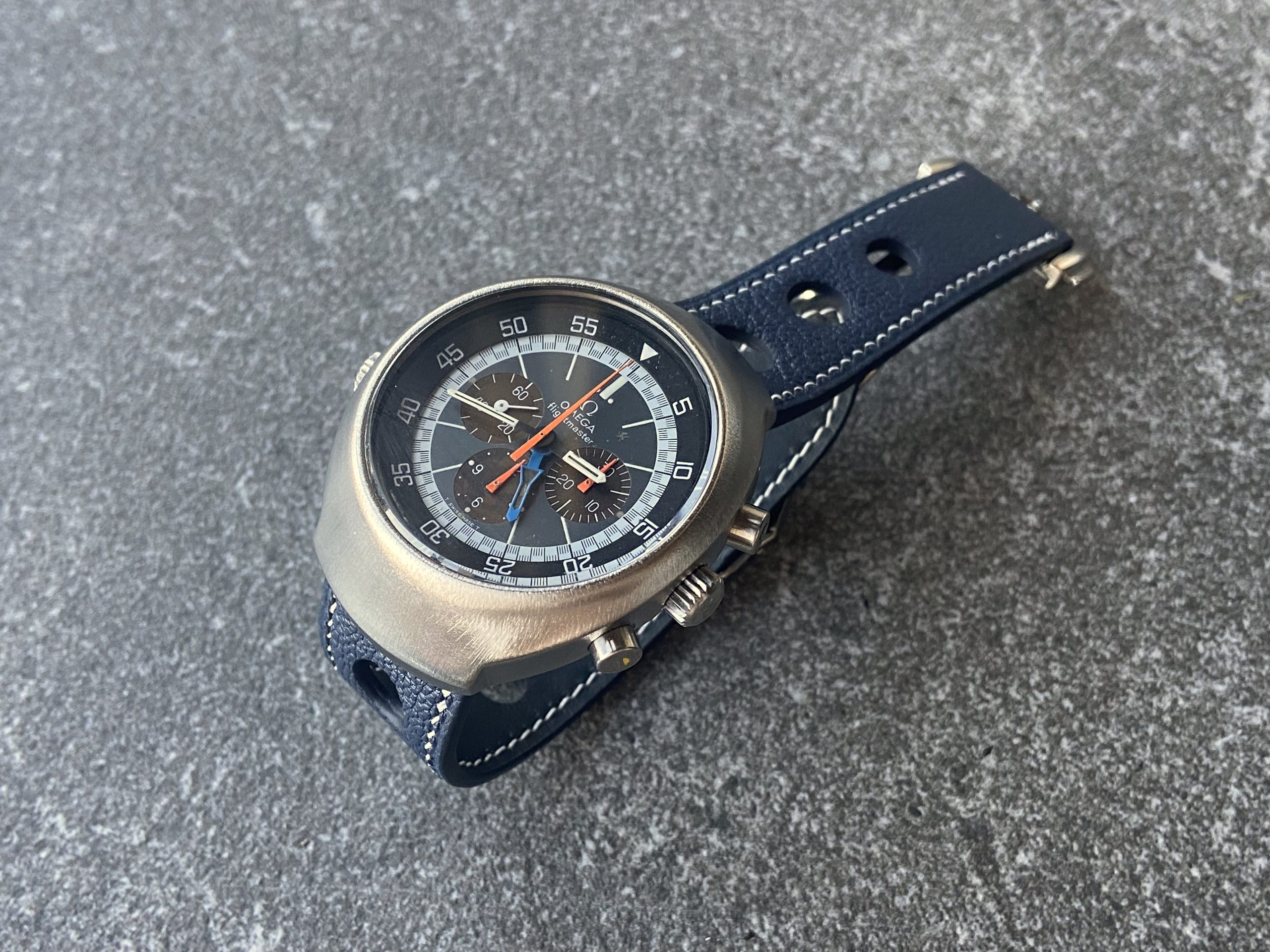 Leather strap for an Omega Flightmaster watch