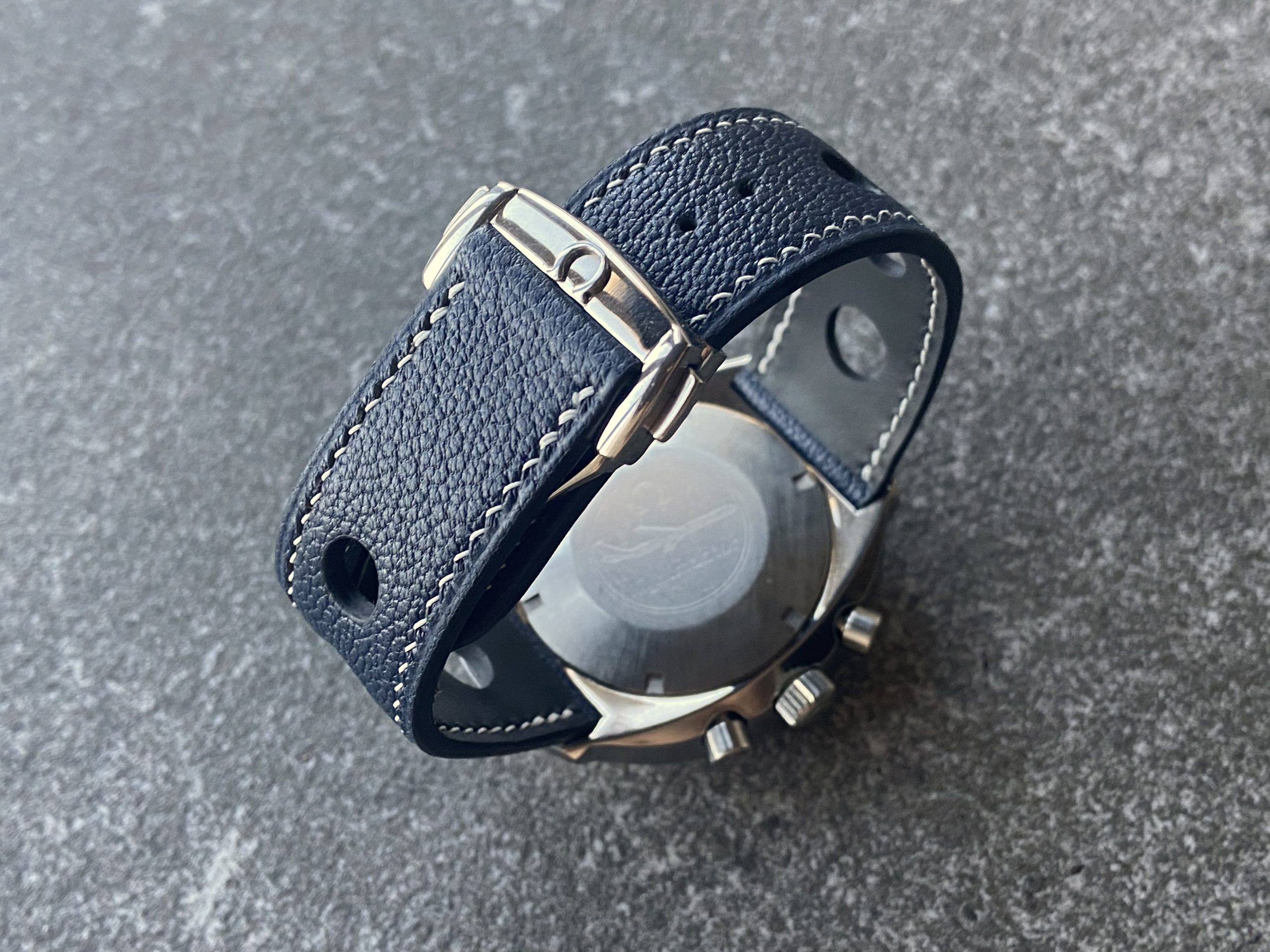 Leather strap for an Omega Flightmaster watch