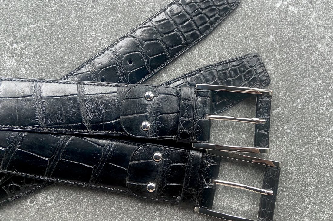 Handmade crocodile belts