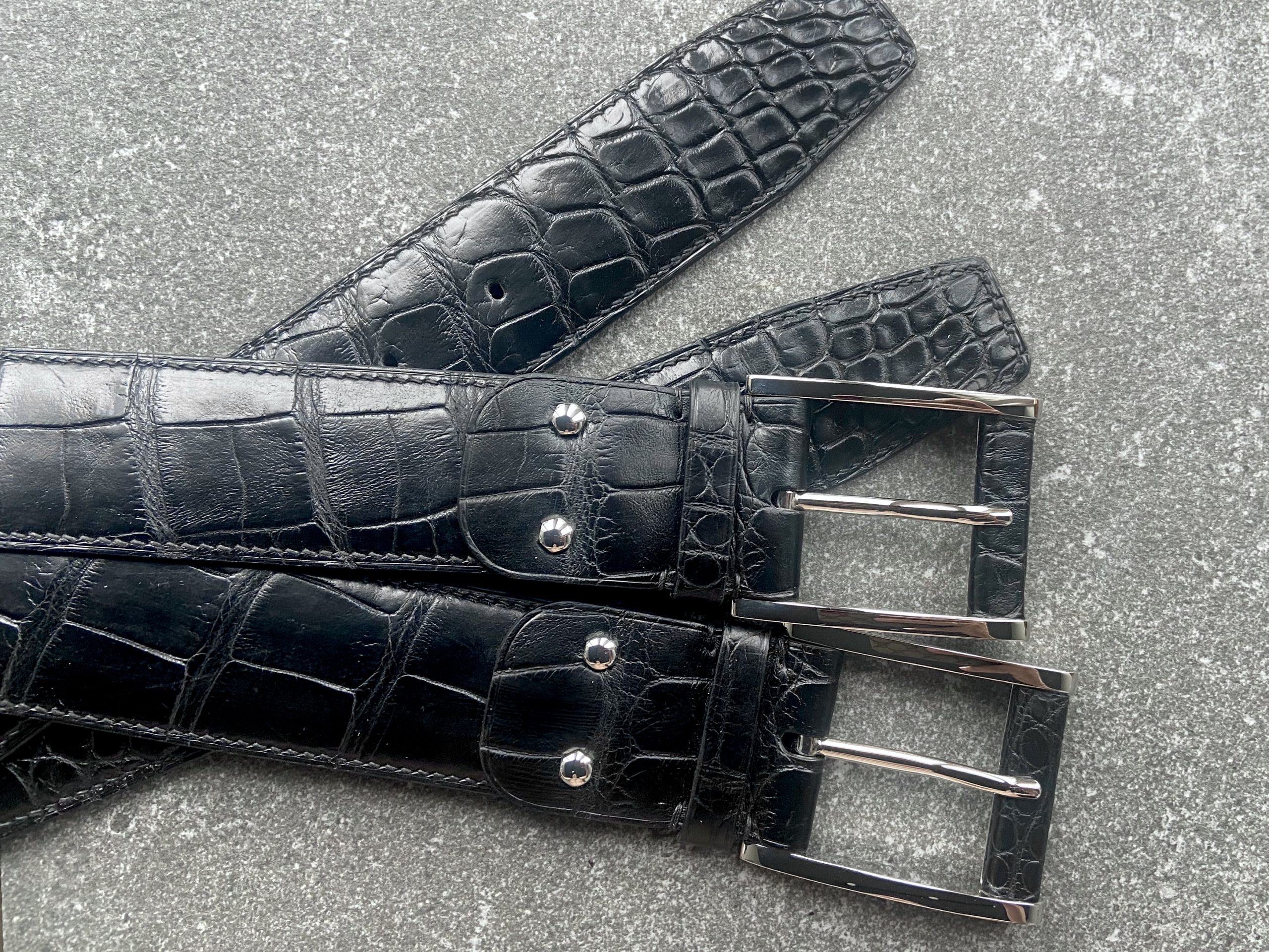 Handmade crocodile belts