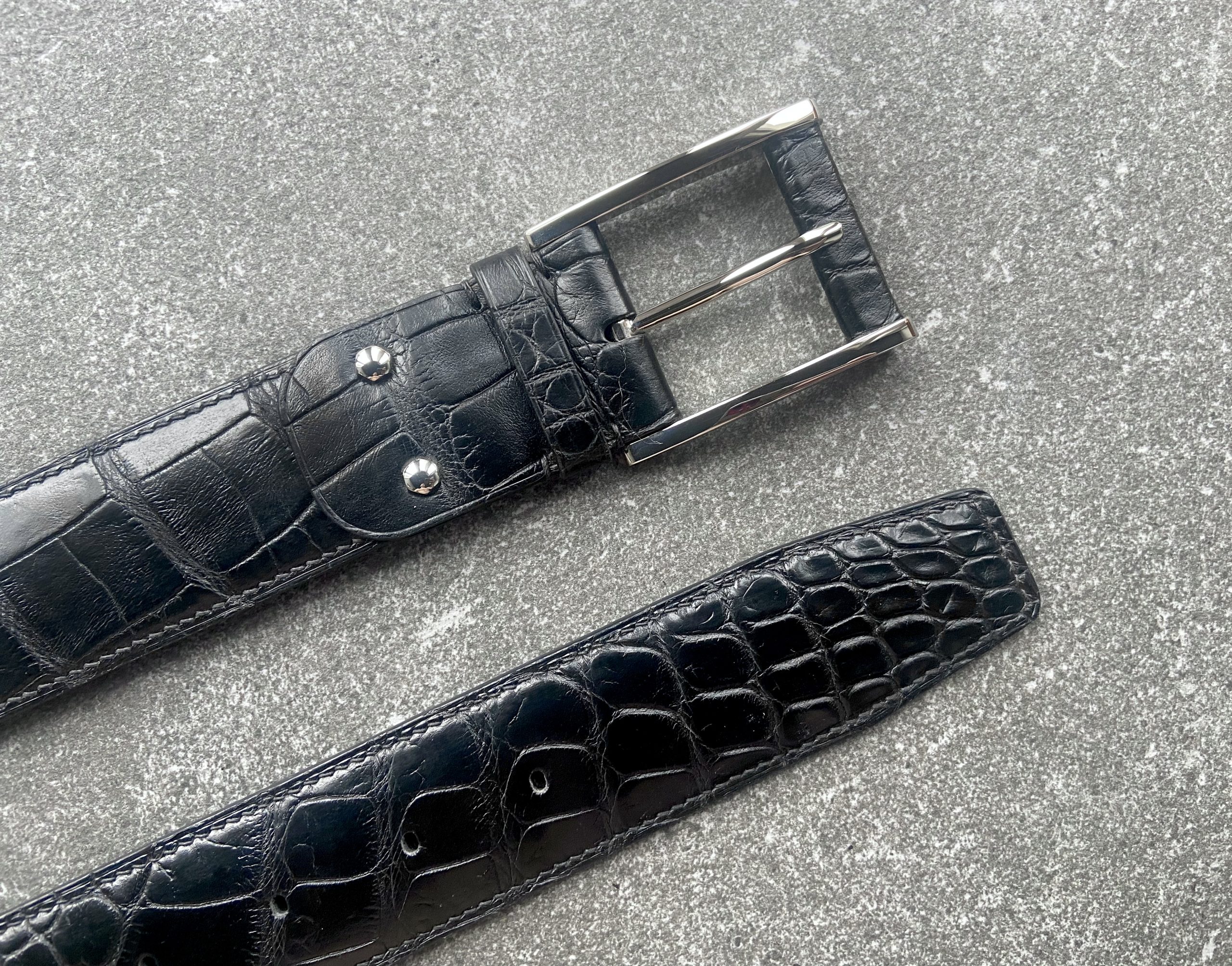 Handmade crocodile belts