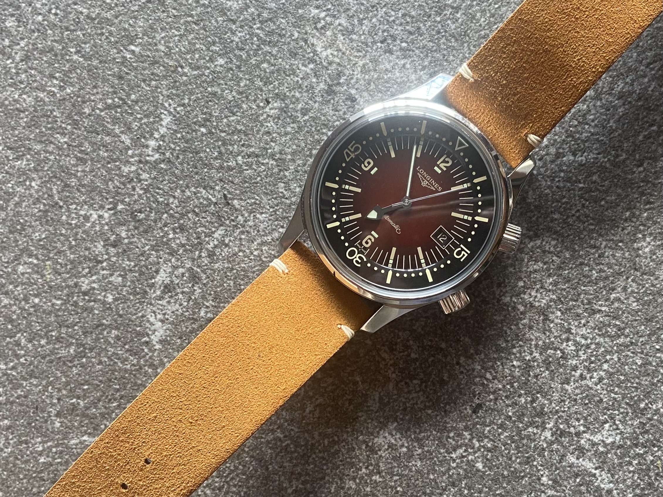 Suede Strap for Longines Legend Diver watch