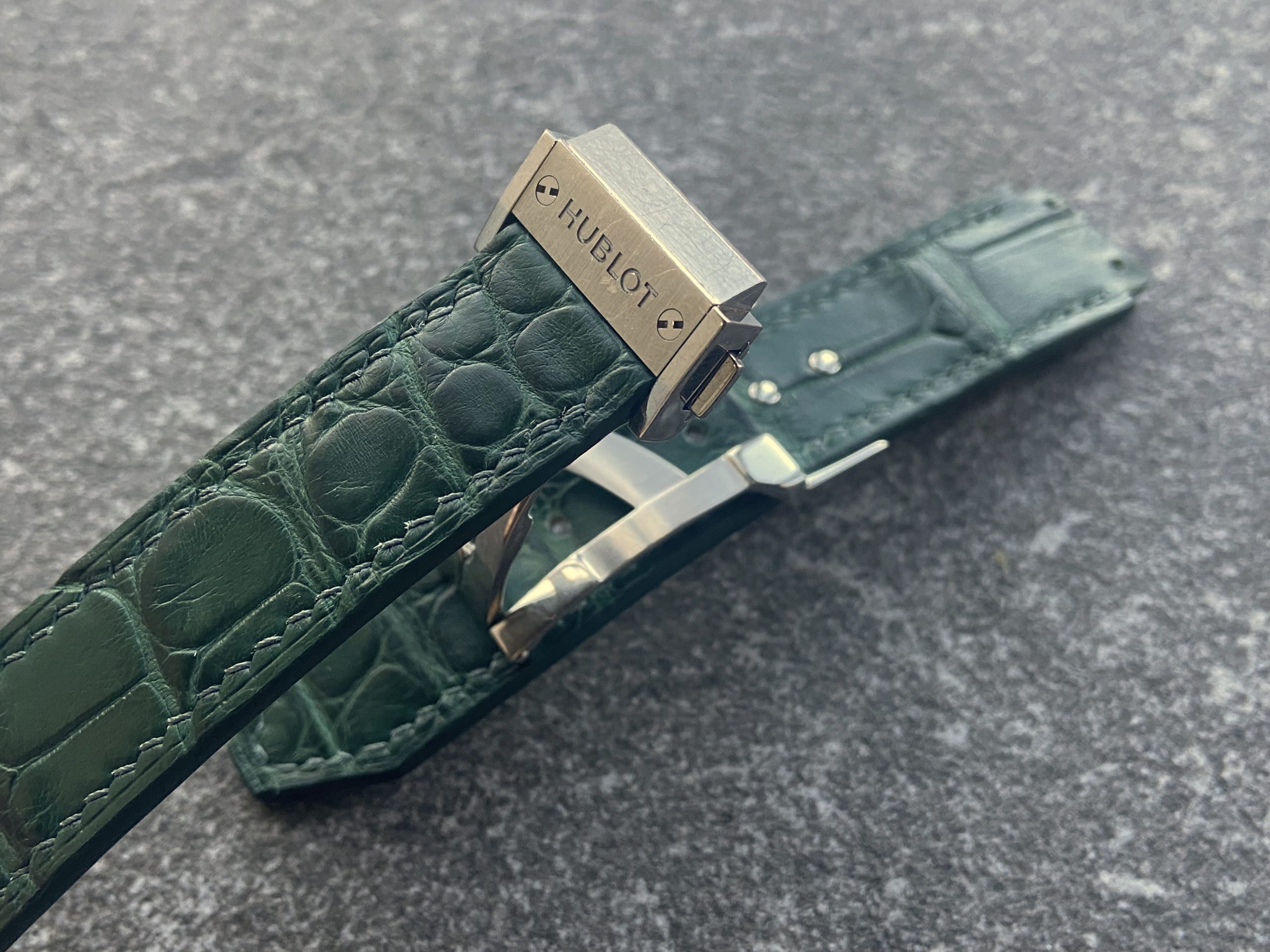 Alligator leather watch strap for the Hublot watch