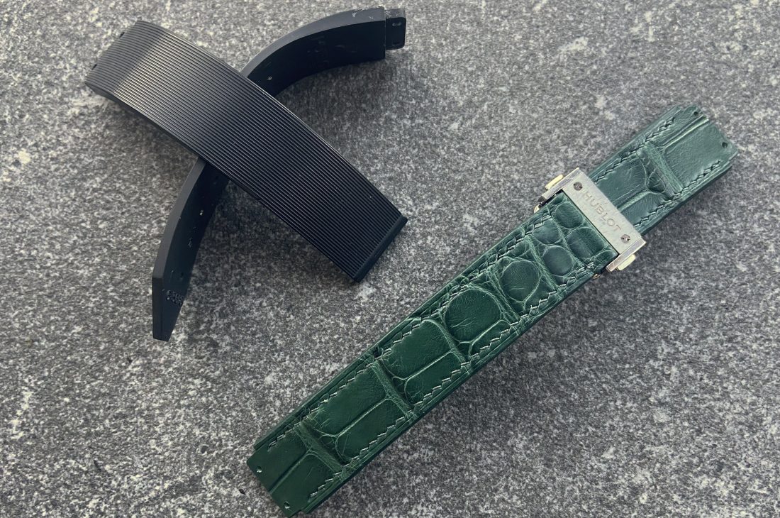 Alligator leather watch strap for the Hublot watch