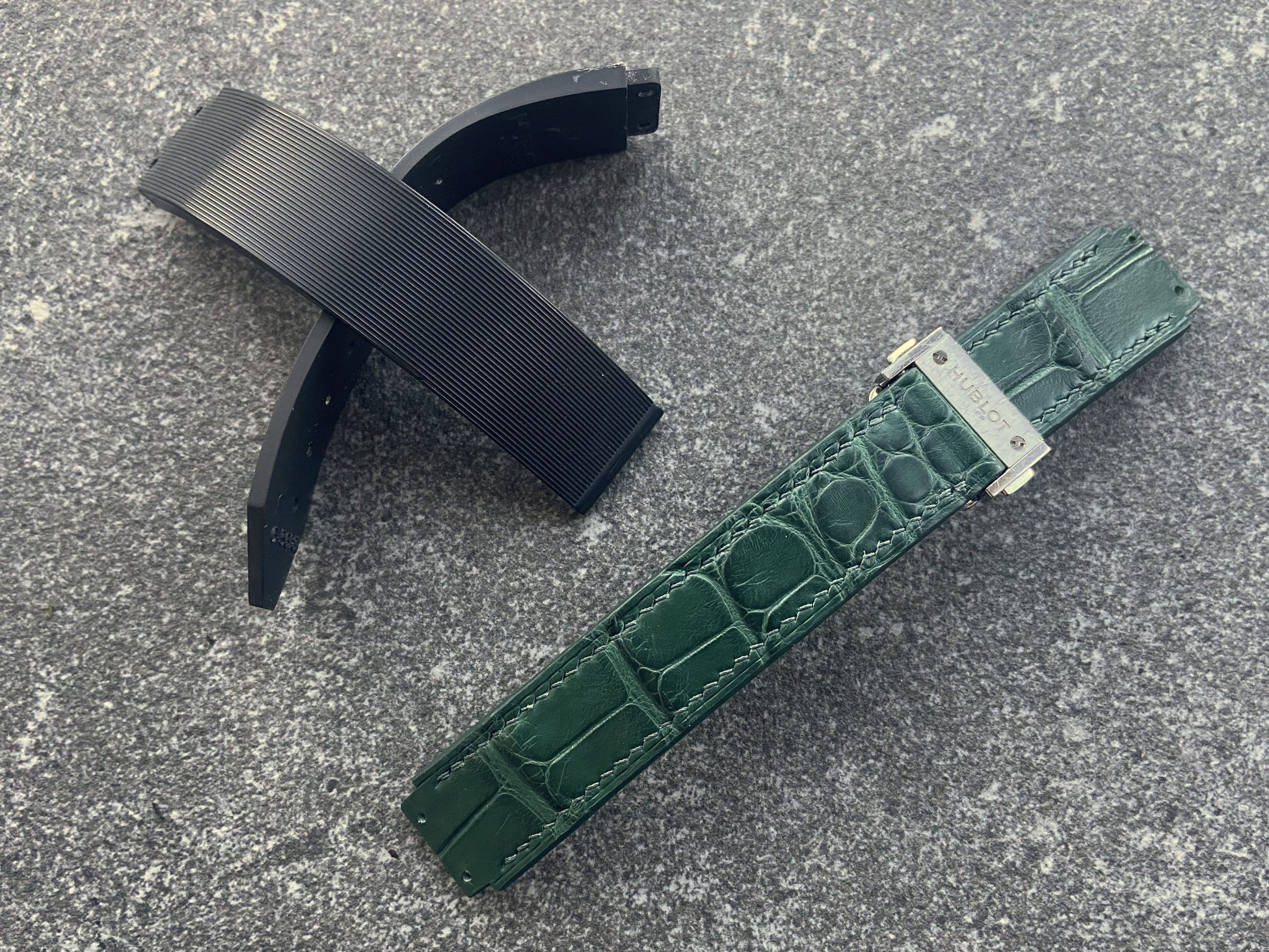 Alligator leather watch strap for the Hublot watch