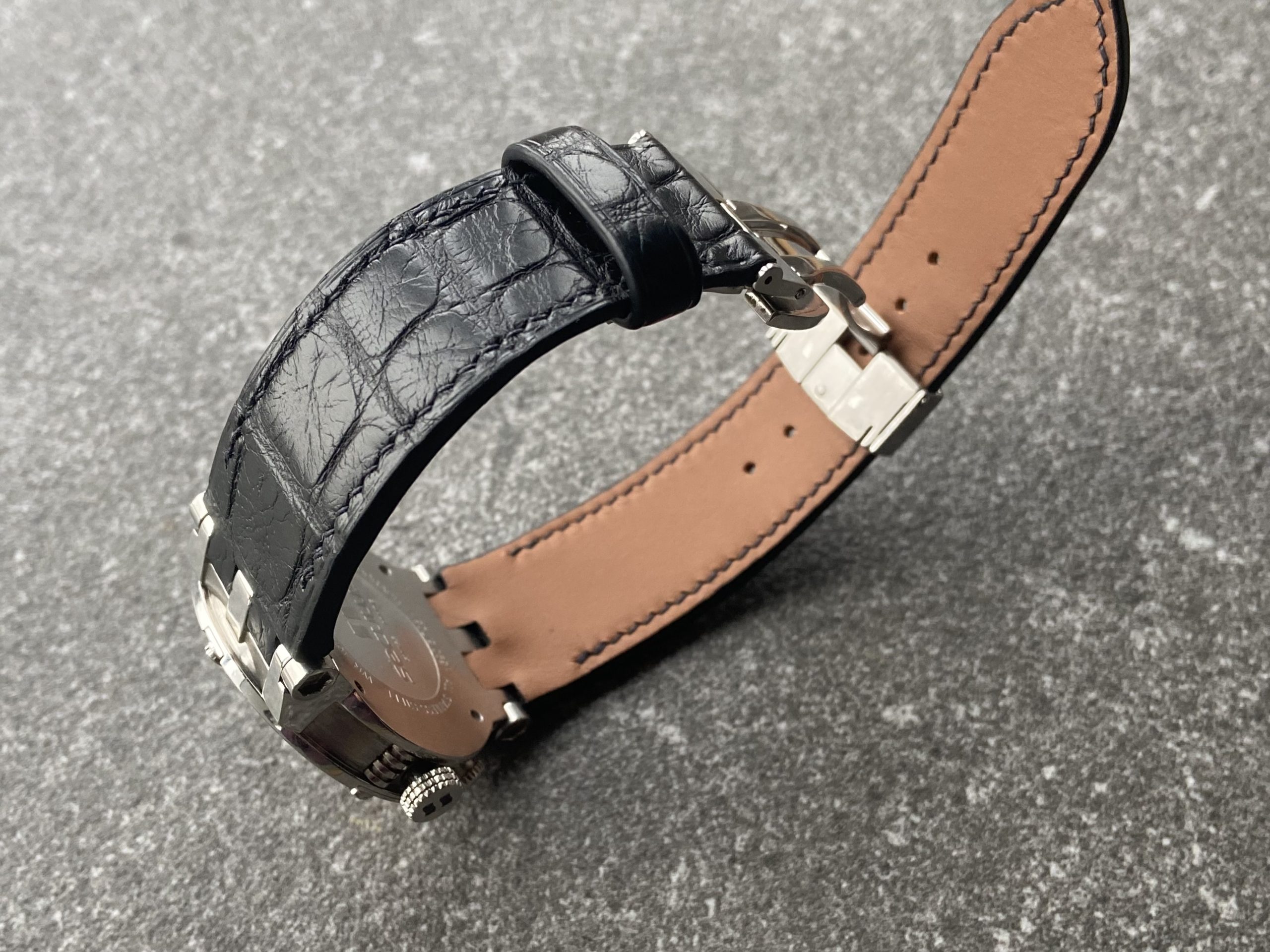 Strap for Seculus Watch with Anatomically Shaped Alligator Leather