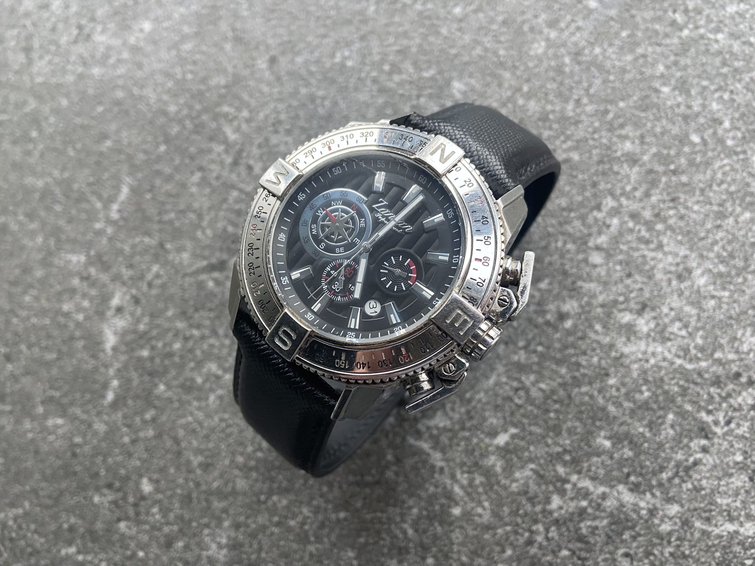 Zancan Supersport with black Saffiano leather watch strap