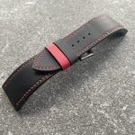 Luminox Land XL.1921 custom leather strap with red stitching and red keeper