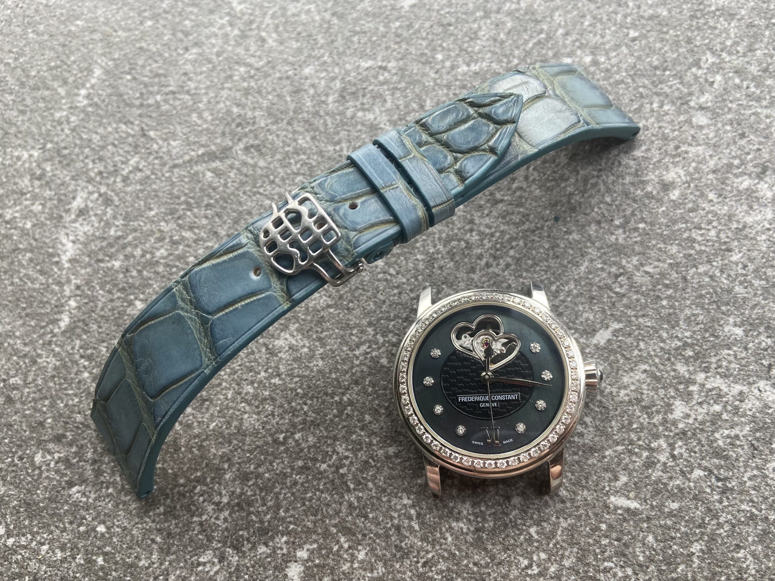 Frédérique Constant watch with bespoke alligator leather strap