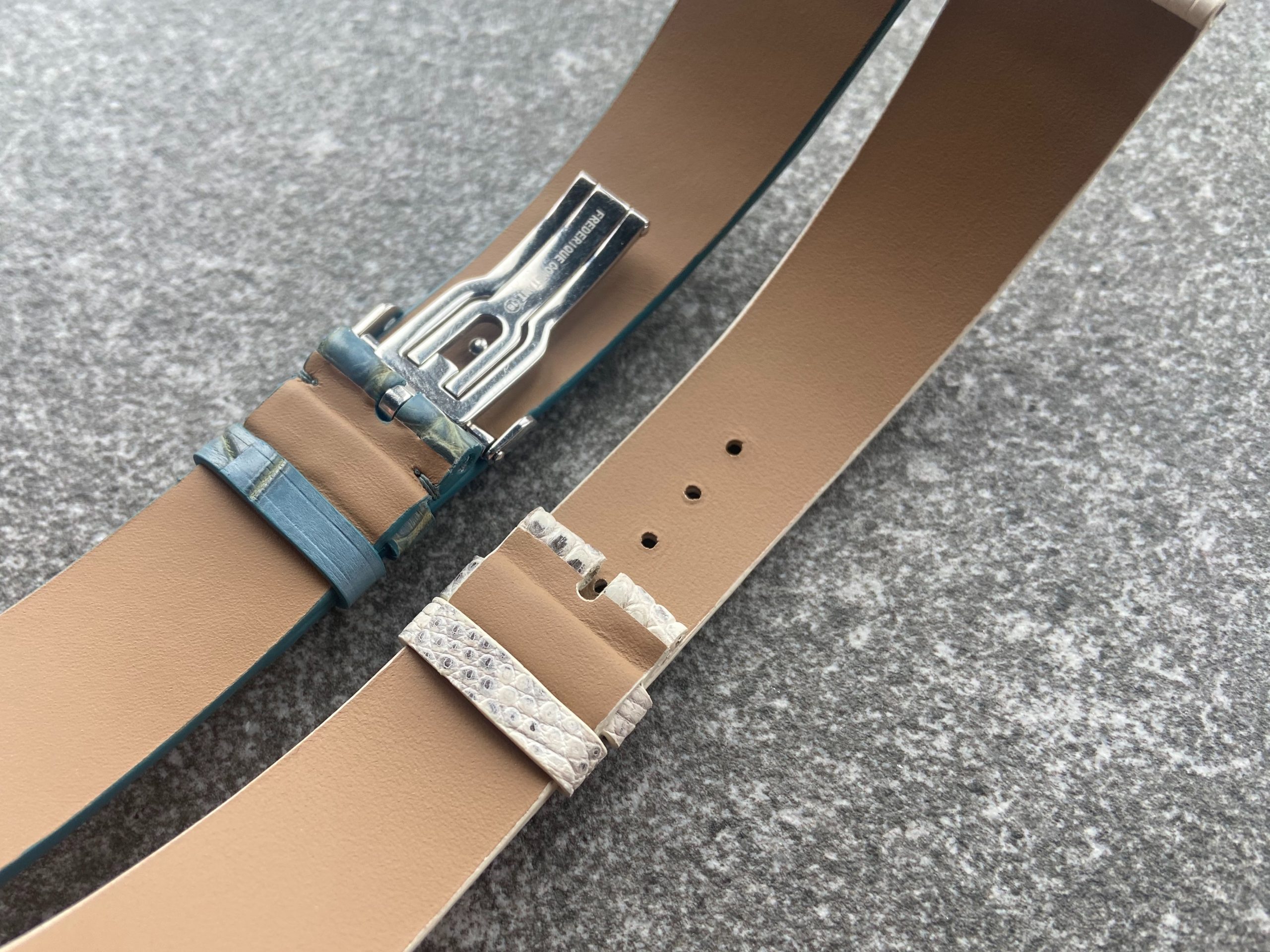Inner side of bespoke watch straps for Frédérique Constant